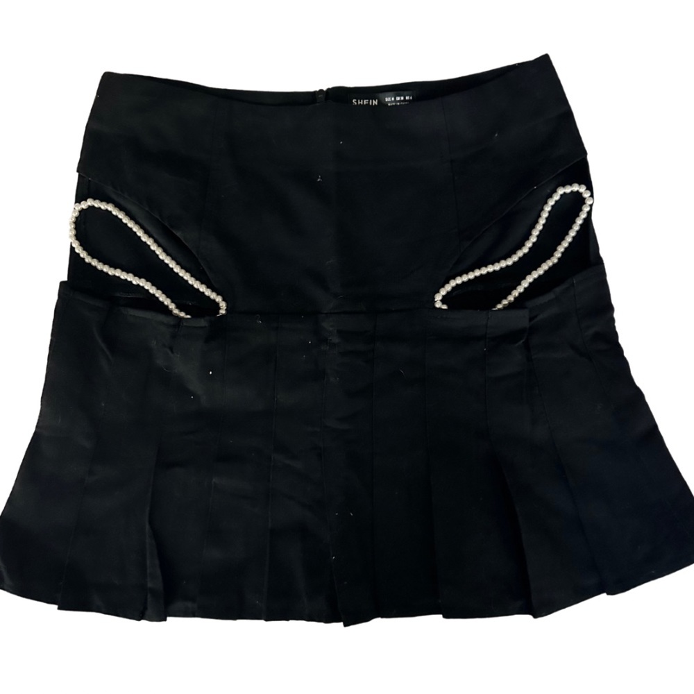 Pearl Cut-Out Mini Skirt